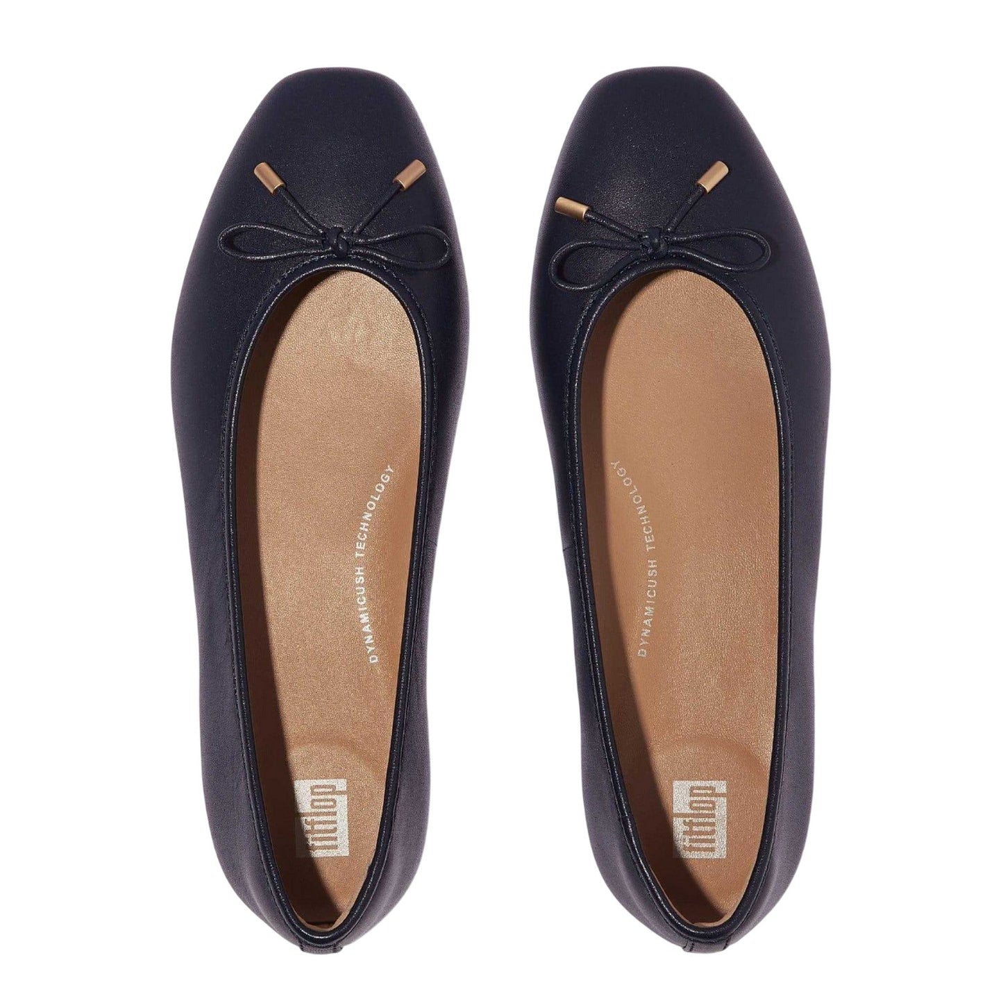 Navy - Lifestyle - Fit Flop Womens-Ladies Delicato Bow Leather Slippers