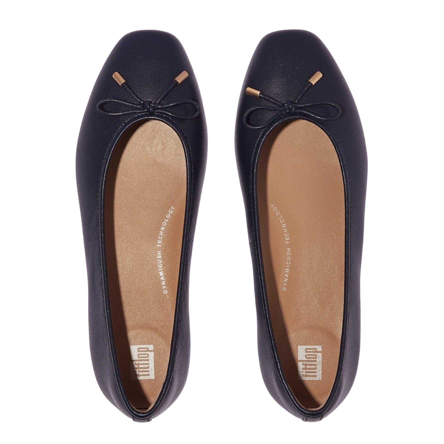 Navy - Lifestyle - Fit Flop Womens-Ladies Delicato Bow Leather Slippers