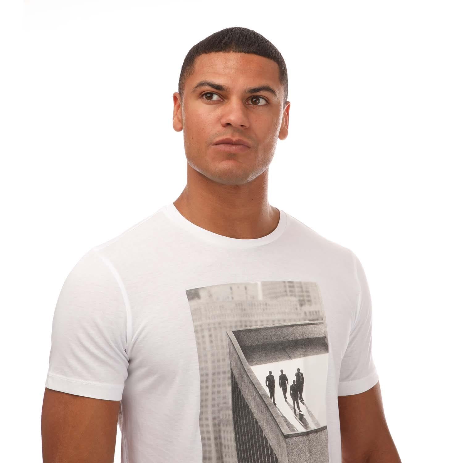 White - Side - Emporio Armani Mens Crew Neck T-Shirt