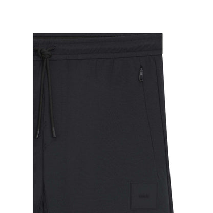Blue - Back - Boss Mens Hadim Stretch Ribbed Tracksuit Bottoms