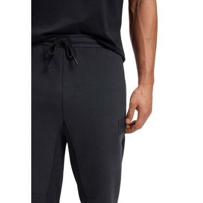 Blue - Side - Boss Mens Hadim Stretch Ribbed Tracksuit Bottoms