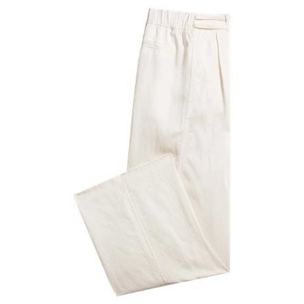 White - Side - Boss Womens-Ladies Taualy-W Wide Leg Relaxed Fit Trousers