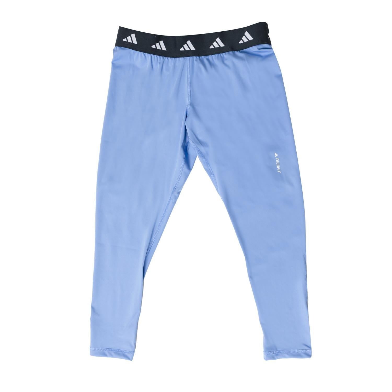 Blue - Front - Adidas Womens-Ladies Techfit Plus 7-8 Leggings