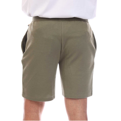 Green - Back - Boss Mens Waffle Pyjama Shorts