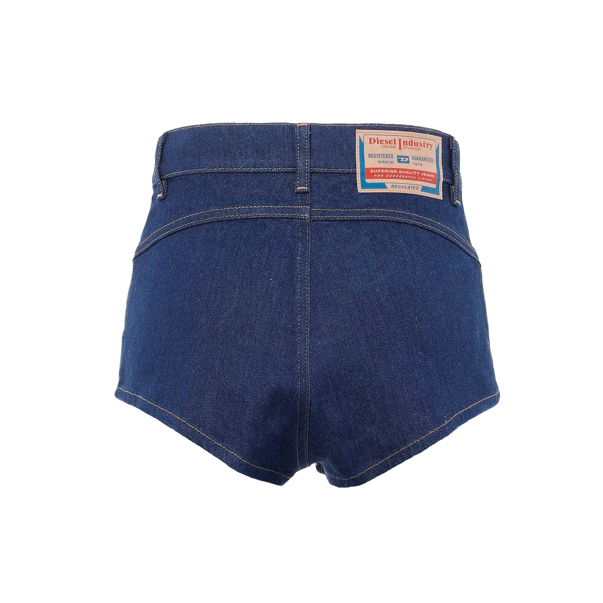 Blue - Back - Diesel Womens-Ladies De-Lunar Shorts