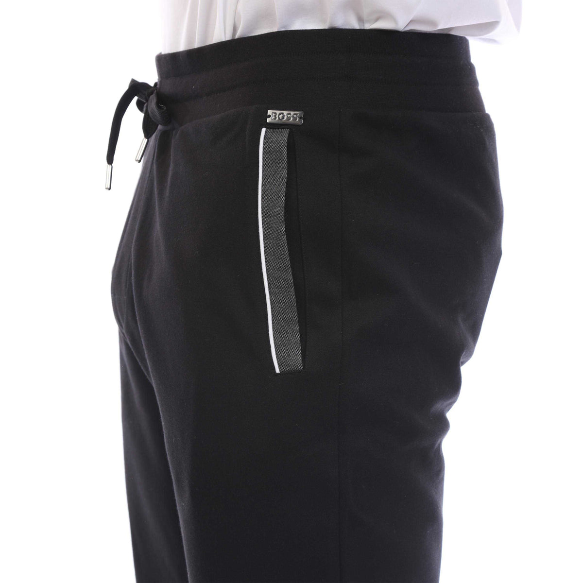 Black - Side - Boss Mens Lounge Tracksuit Bottoms