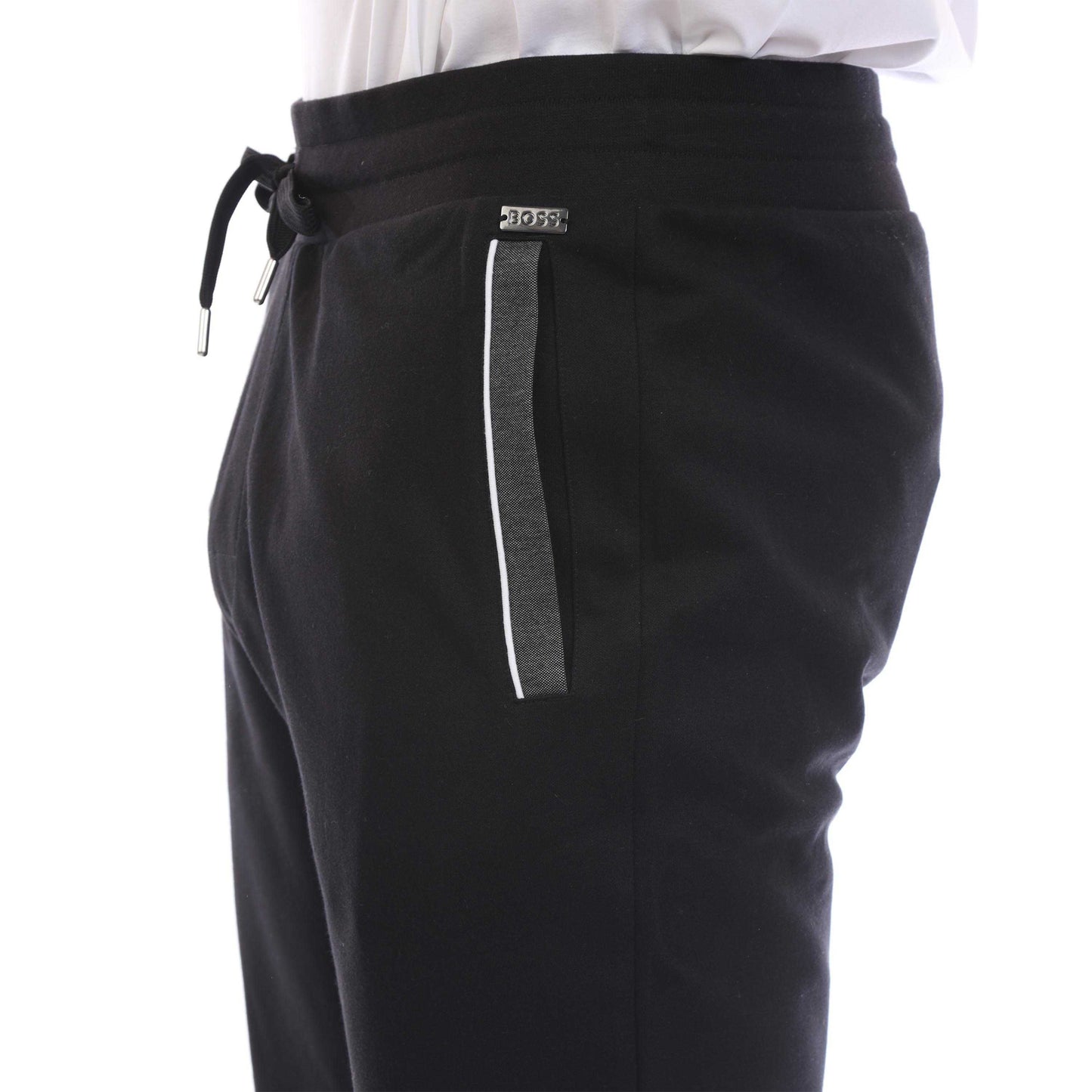 Black - Side - Boss Mens Lounge Tracksuit Bottoms