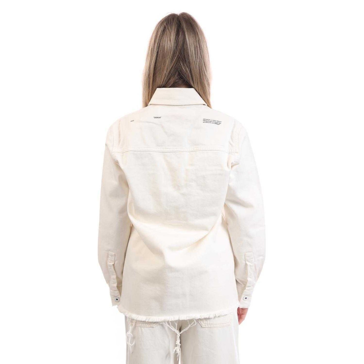 White-Black - Back - Off White Womens-Ladies Corporate Long-Sleeved Shirt