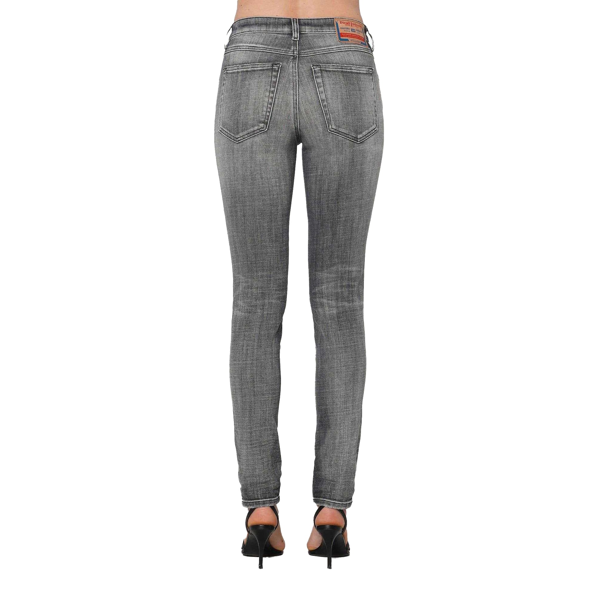 Black-Grey - Back - Diesel Womens-Ladies 2015 Babhila Skinny Jeans