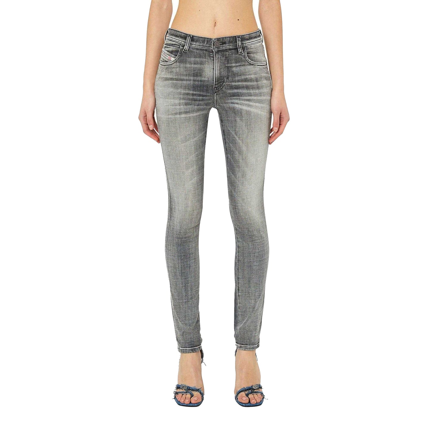 Black-Grey - Front - Diesel Womens-Ladies 2015 Babhila Skinny Jeans