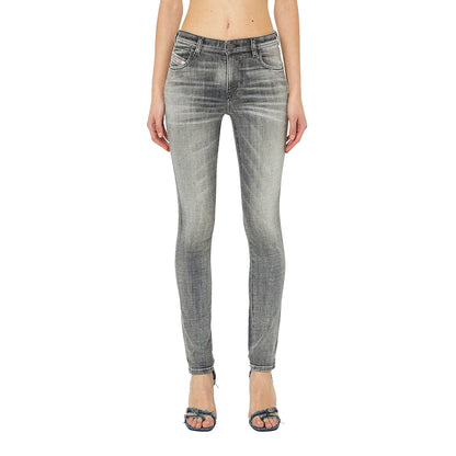 Black-Grey - Front - Diesel Womens-Ladies 2015 Babhila Skinny Jeans