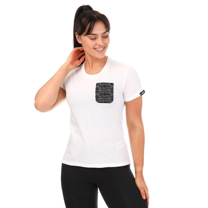 White-Black - Side - Adidas Womens-Ladies Terrex Graphic Pocket T-Shirt