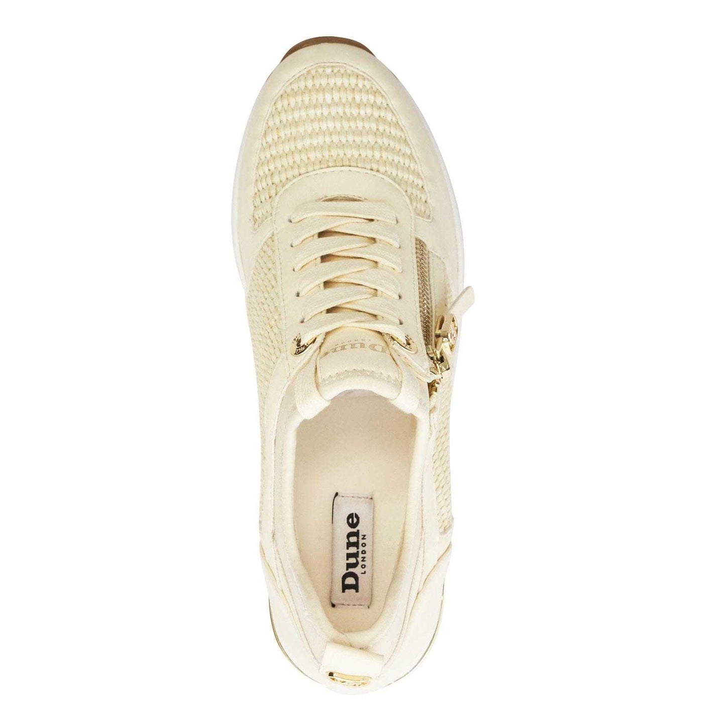 Natural - Lifestyle - Dune London Womens-Ladies Eilin Lace Up Wedge Trainers