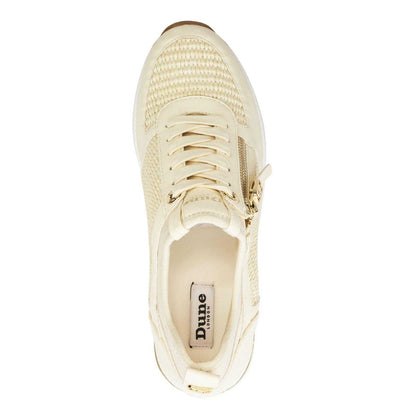 Natural - Lifestyle - Dune London Womens-Ladies Eilin Lace Up Wedge Trainers