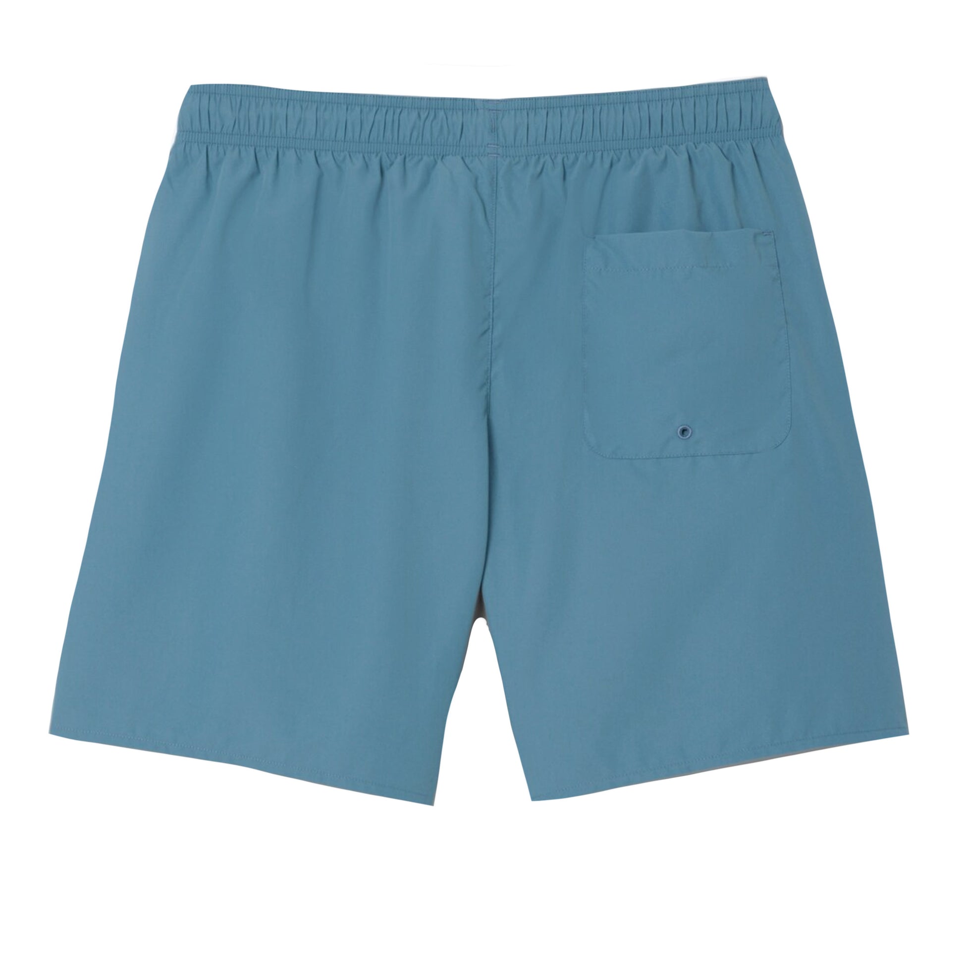 Blue - Back - Lacoste Mens Monochrome Mid Length Swimming Trunks