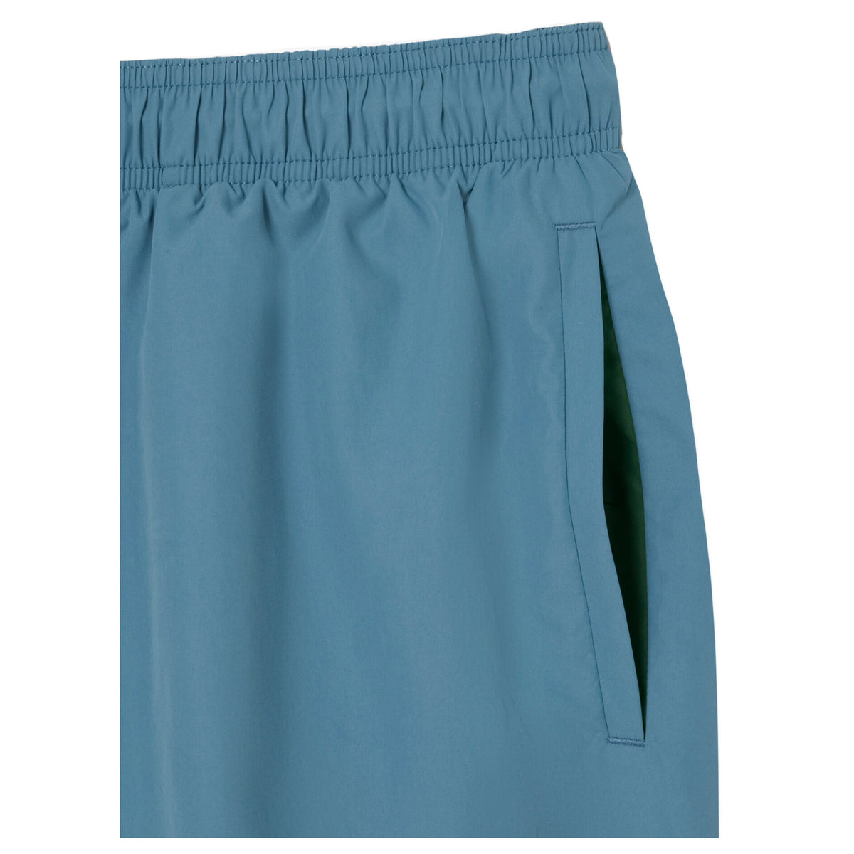 Blue - Side - Lacoste Mens Monochrome Mid Length Swimming Trunks