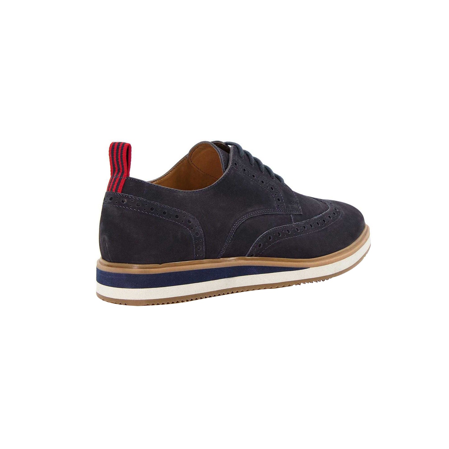 Navy - Back - Dune London Mens Britle Nubuck Casual Shoes