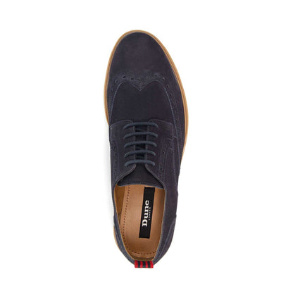 Navy - Side - Dune London Mens Britle Nubuck Casual Shoes