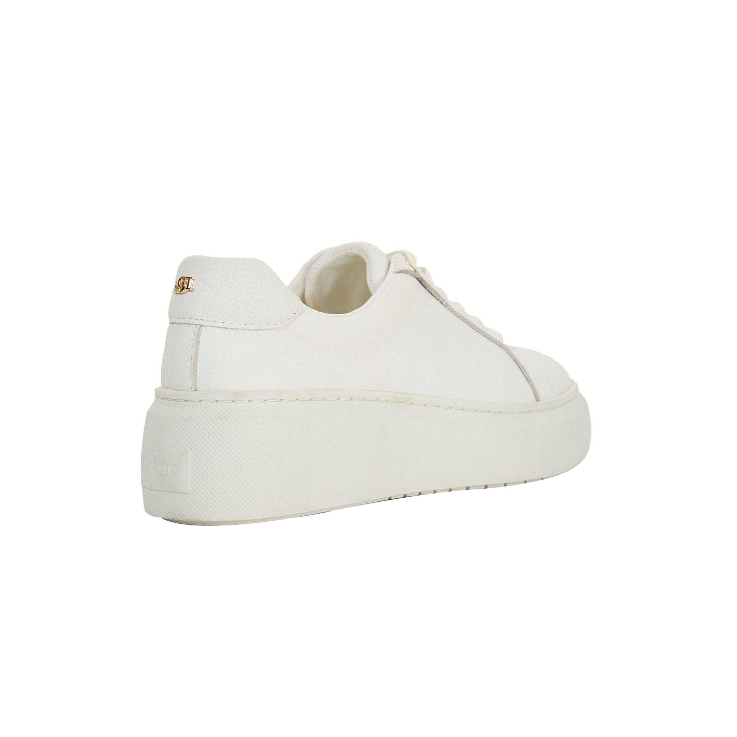 White - Back - Dune London Womens-Ladies Estrids Leather Lace Up Trainers