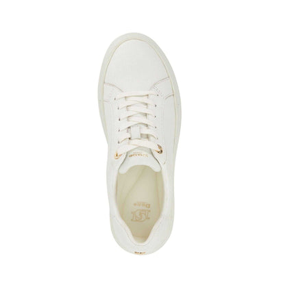 White - Side - Dune London Womens-Ladies Estrids Leather Lace Up Trainers