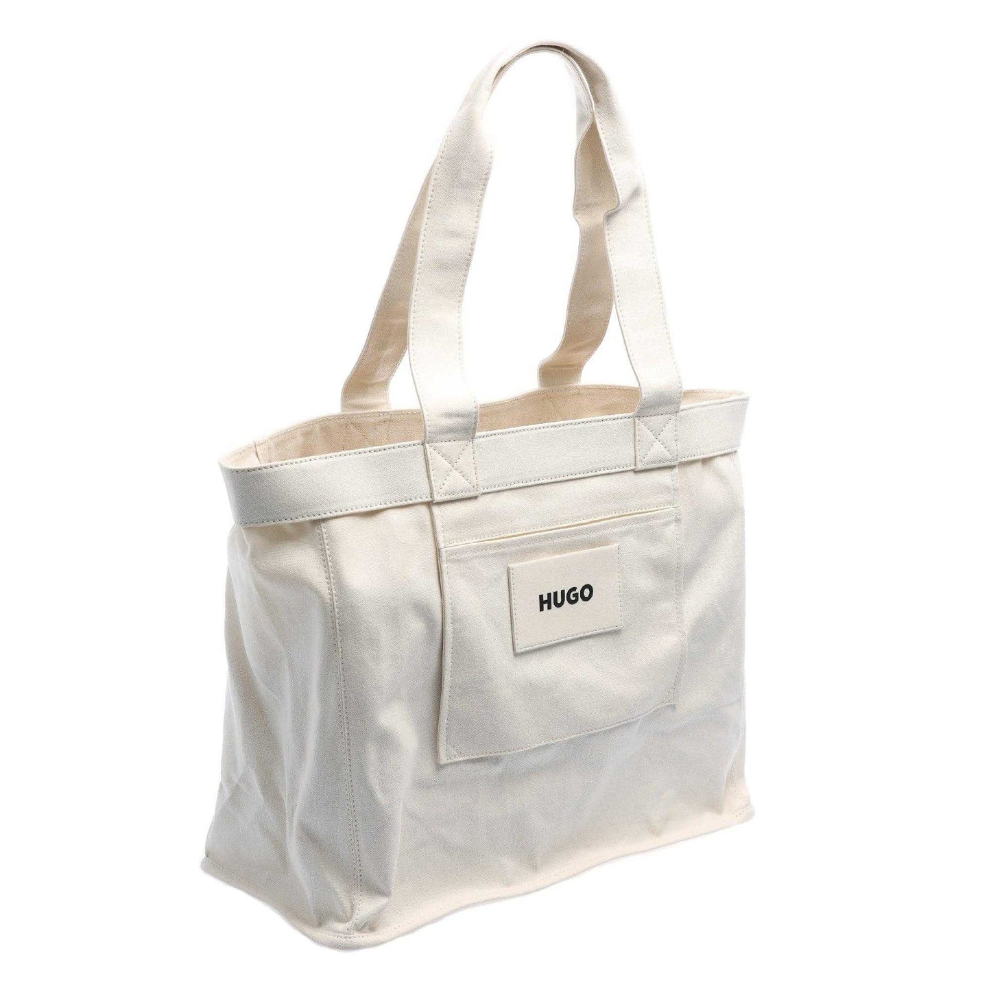 White - Side - Hugo Becky Canvas Tote Bag