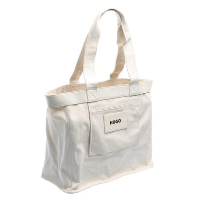 White - Side - Hugo Becky Canvas Tote Bag