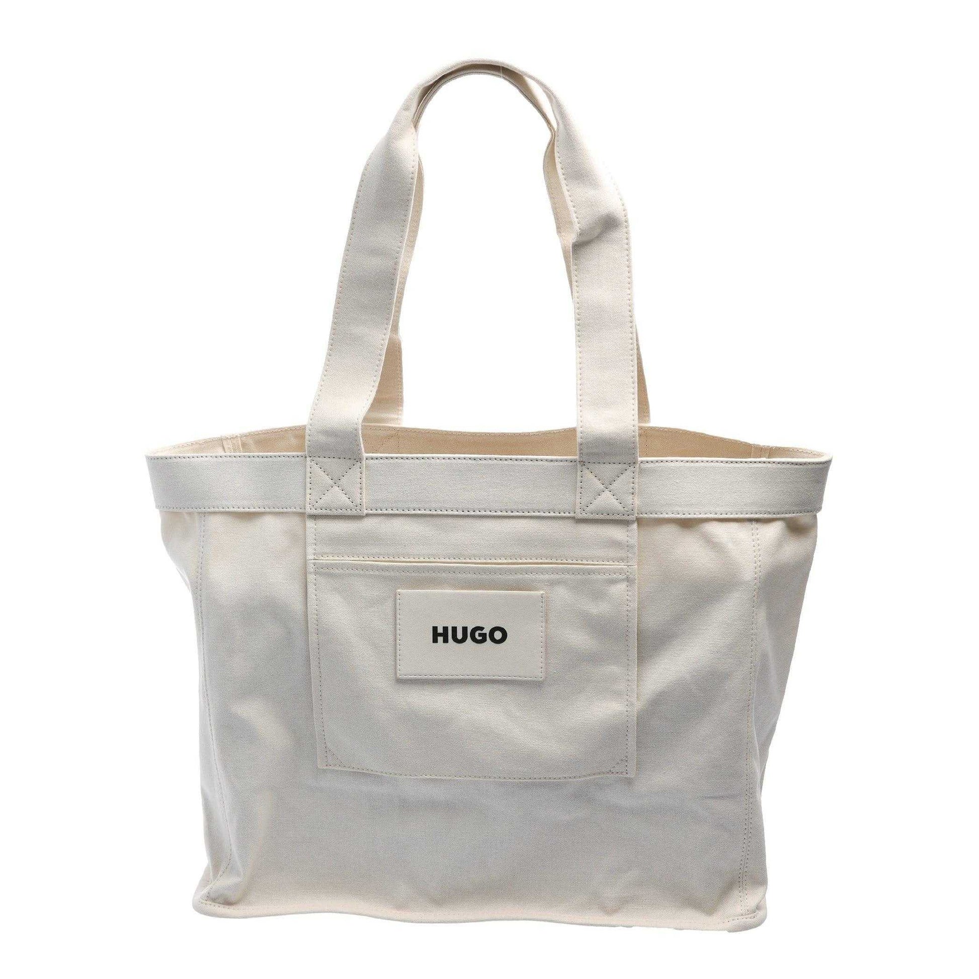 White - Front - Hugo Becky Canvas Tote Bag