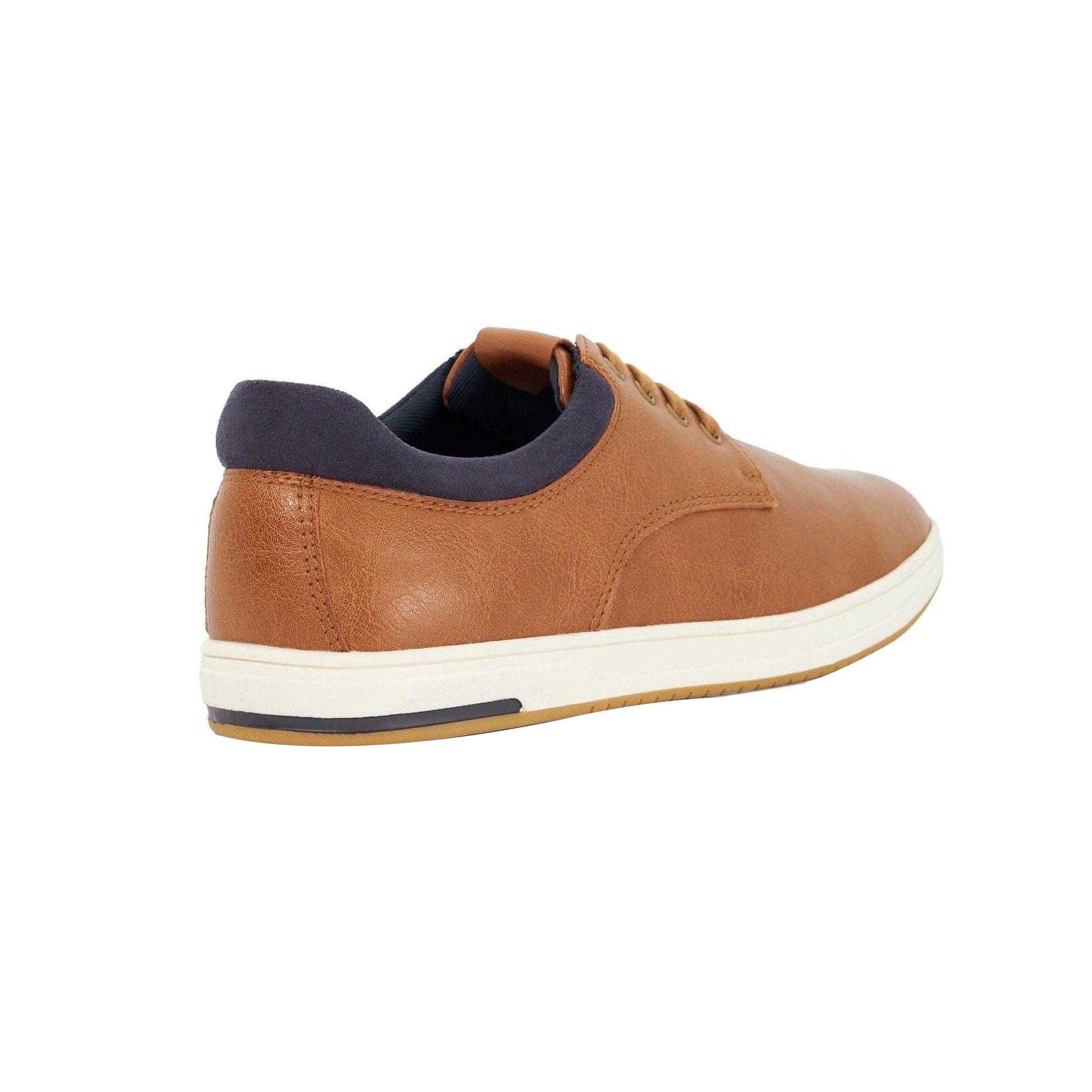Tan - Back - Dune London Mens Tamsen Lace Up Trainers
