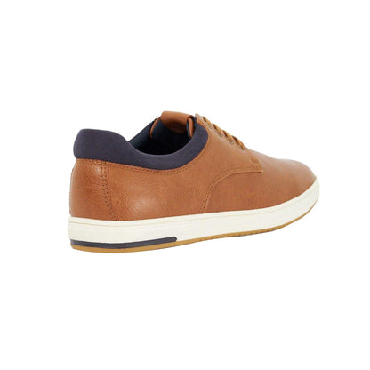 Tan - Back - Dune London Mens Tamsen Lace Up Trainers