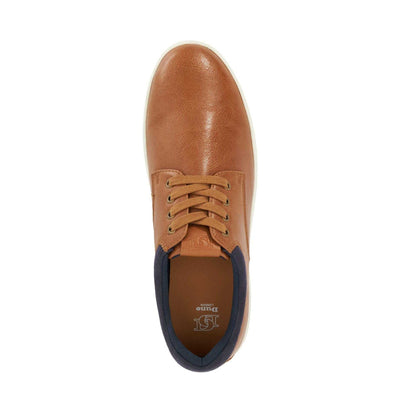 Tan - Side - Dune London Mens Tamsen Lace Up Trainers