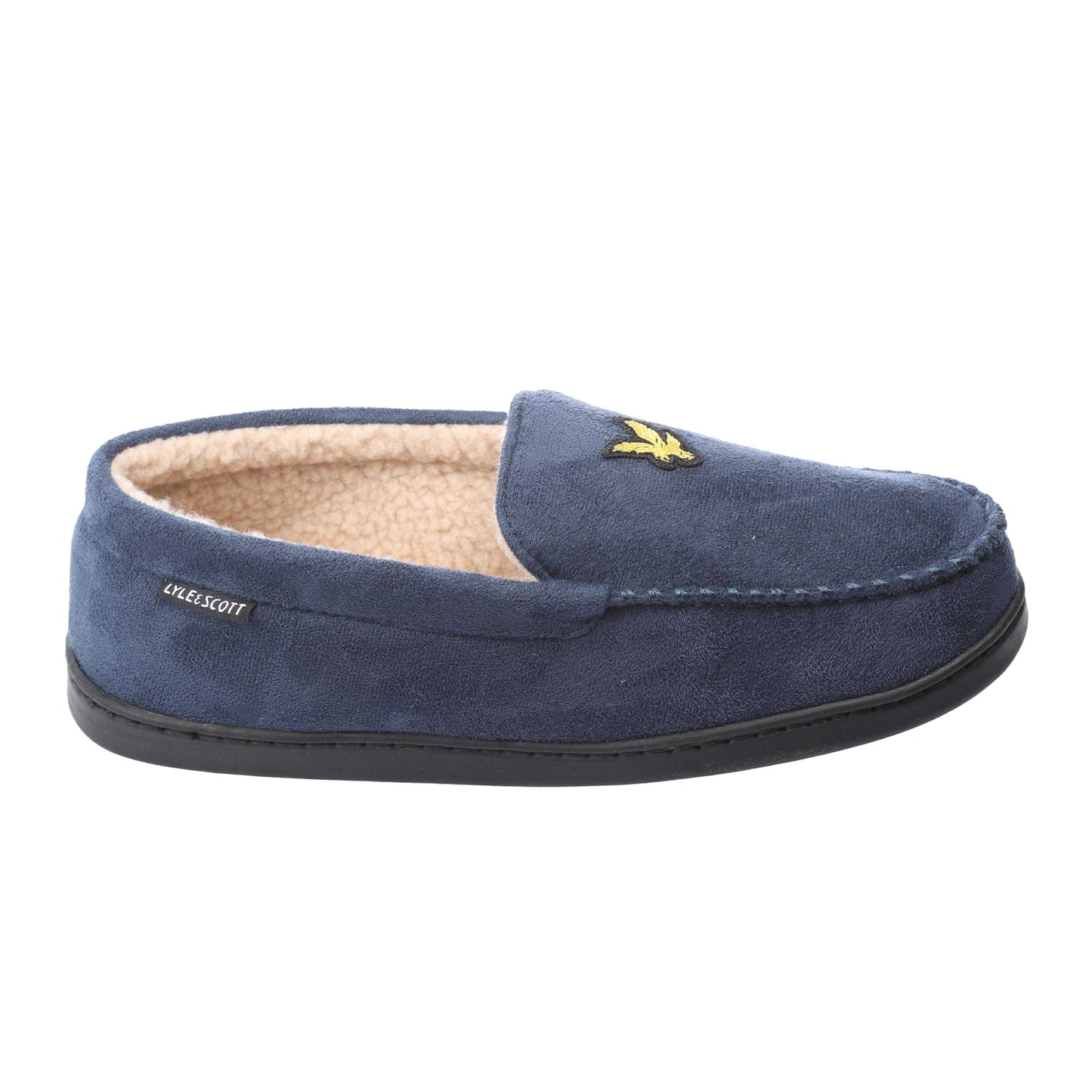 Navy - Side - Lyle & Scott Mens Aspen Slippers