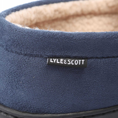 Navy - Pack Shot - Lyle & Scott Mens Aspen Slippers