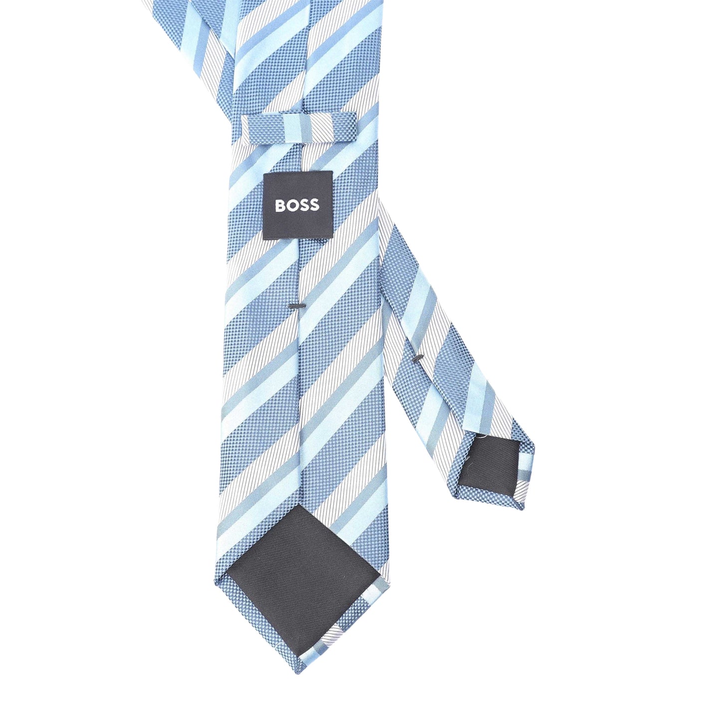 Blue - Side - Boss Mens Silk Tie