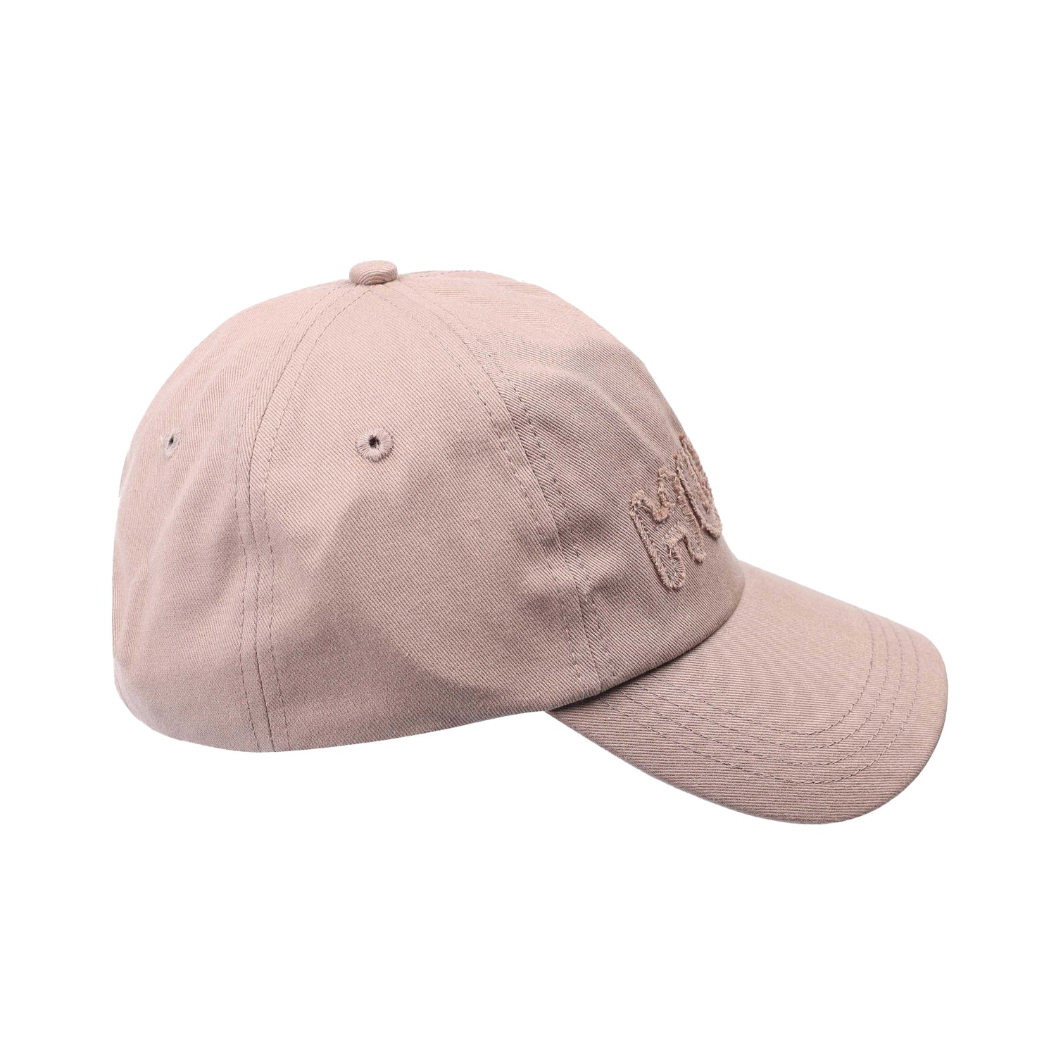 Beige - Side - Hugo Womens-Ladies Cara-FR Logo Raw Edge Baseball Cap