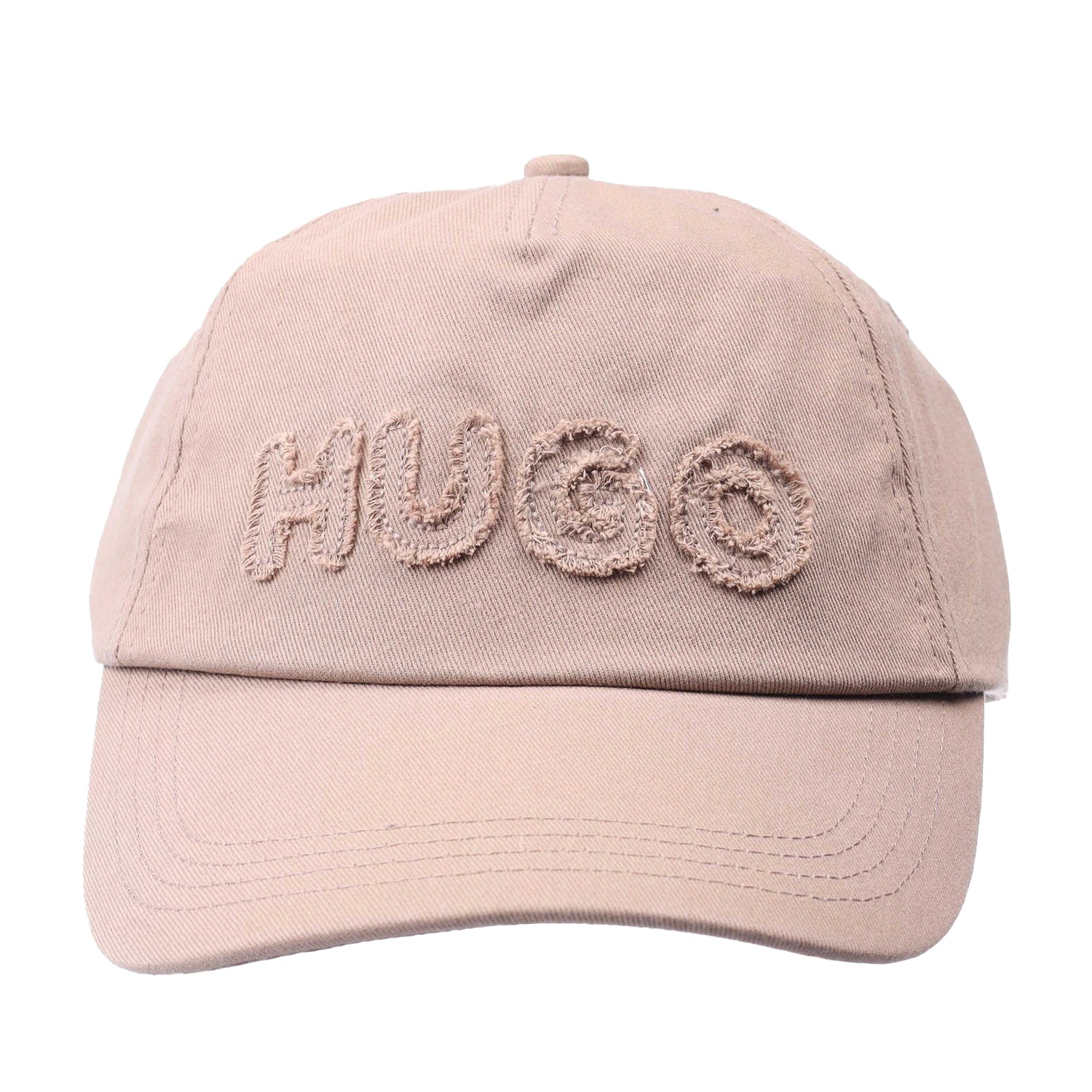 Beige - Lifestyle - Hugo Womens-Ladies Cara-FR Logo Raw Edge Baseball Cap