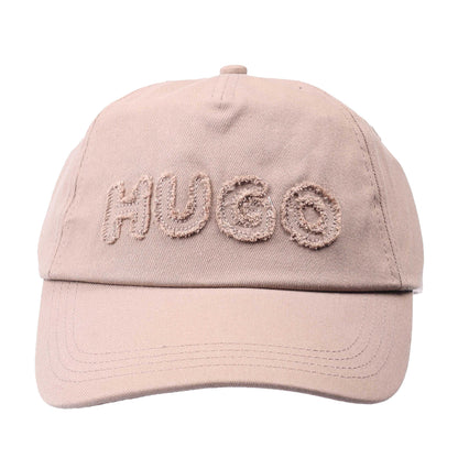 Beige - Lifestyle - Hugo Womens-Ladies Cara-FR Logo Raw Edge Baseball Cap