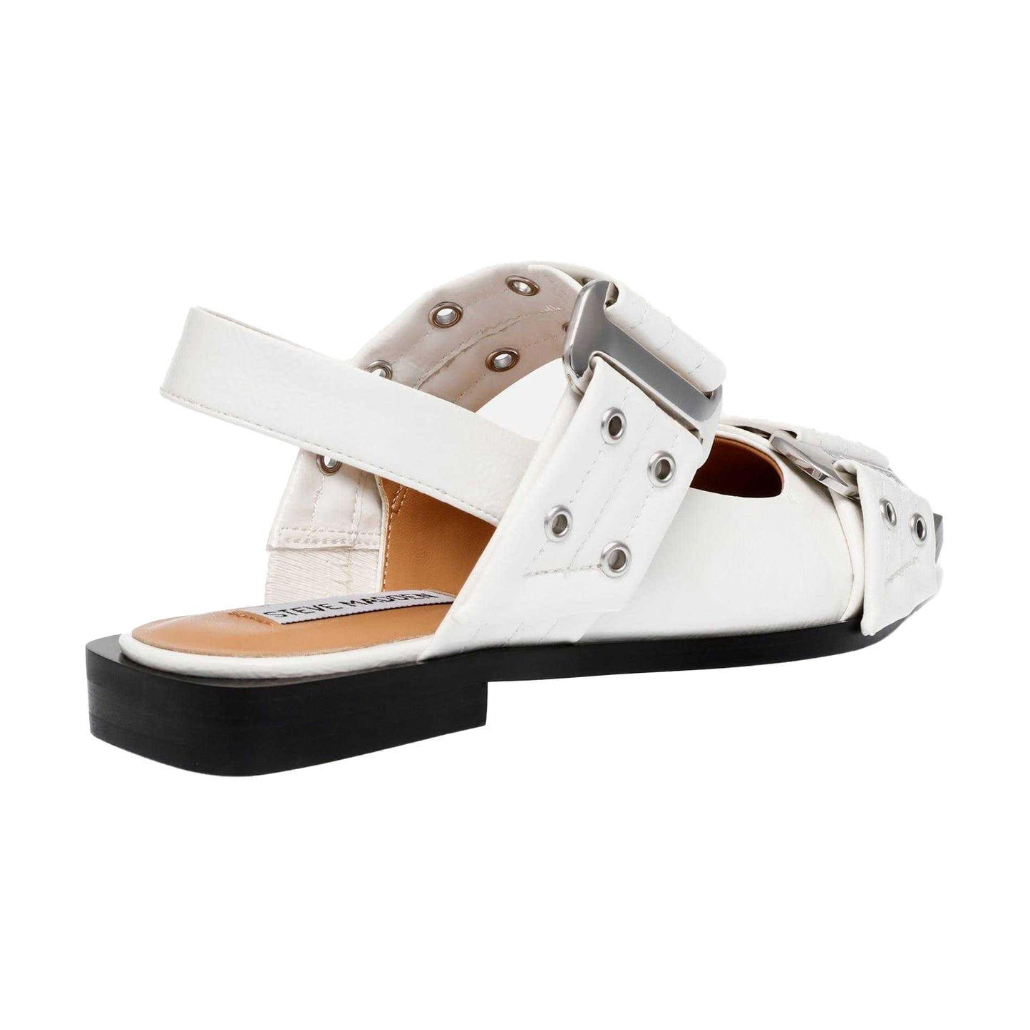 White - Back - Steve Madden Womens-Ladies Grand Ave Ecological Leather Ballet Flats