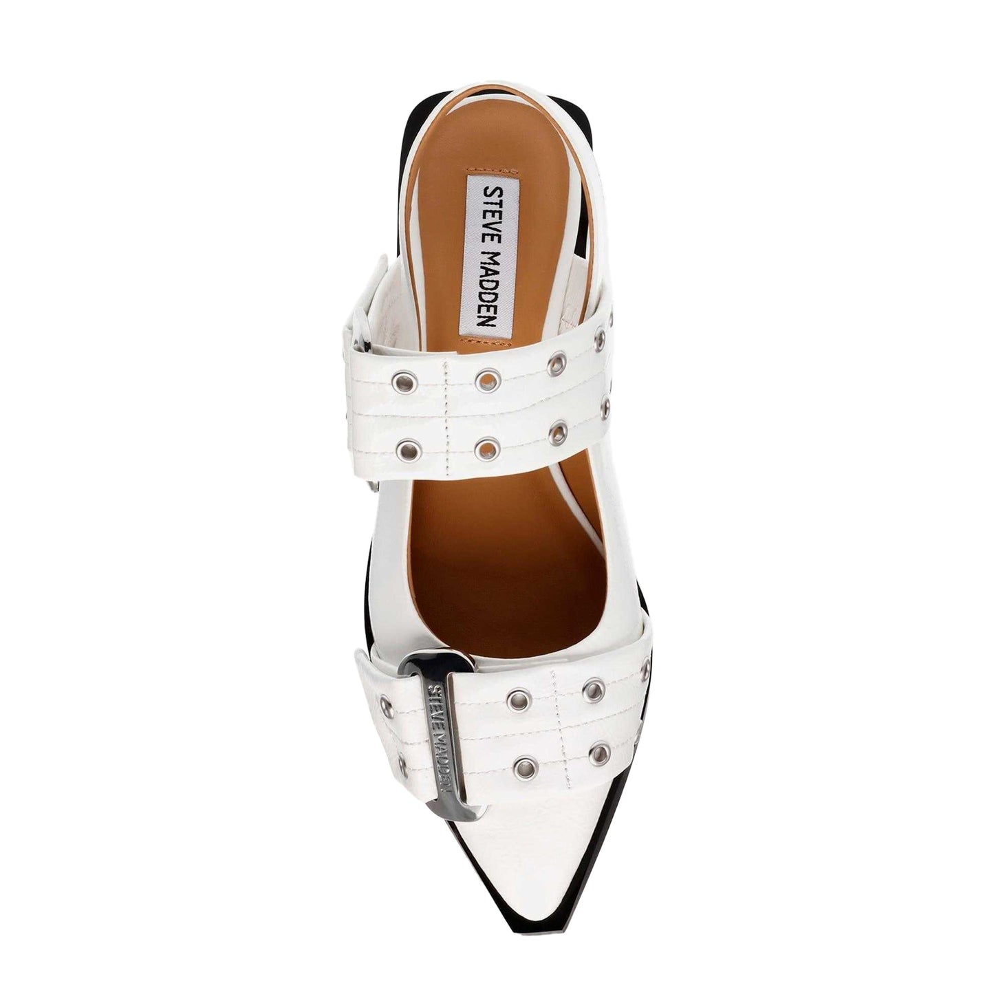 White - Lifestyle - Steve Madden Womens-Ladies Grand Ave Ecological Leather Ballet Flats