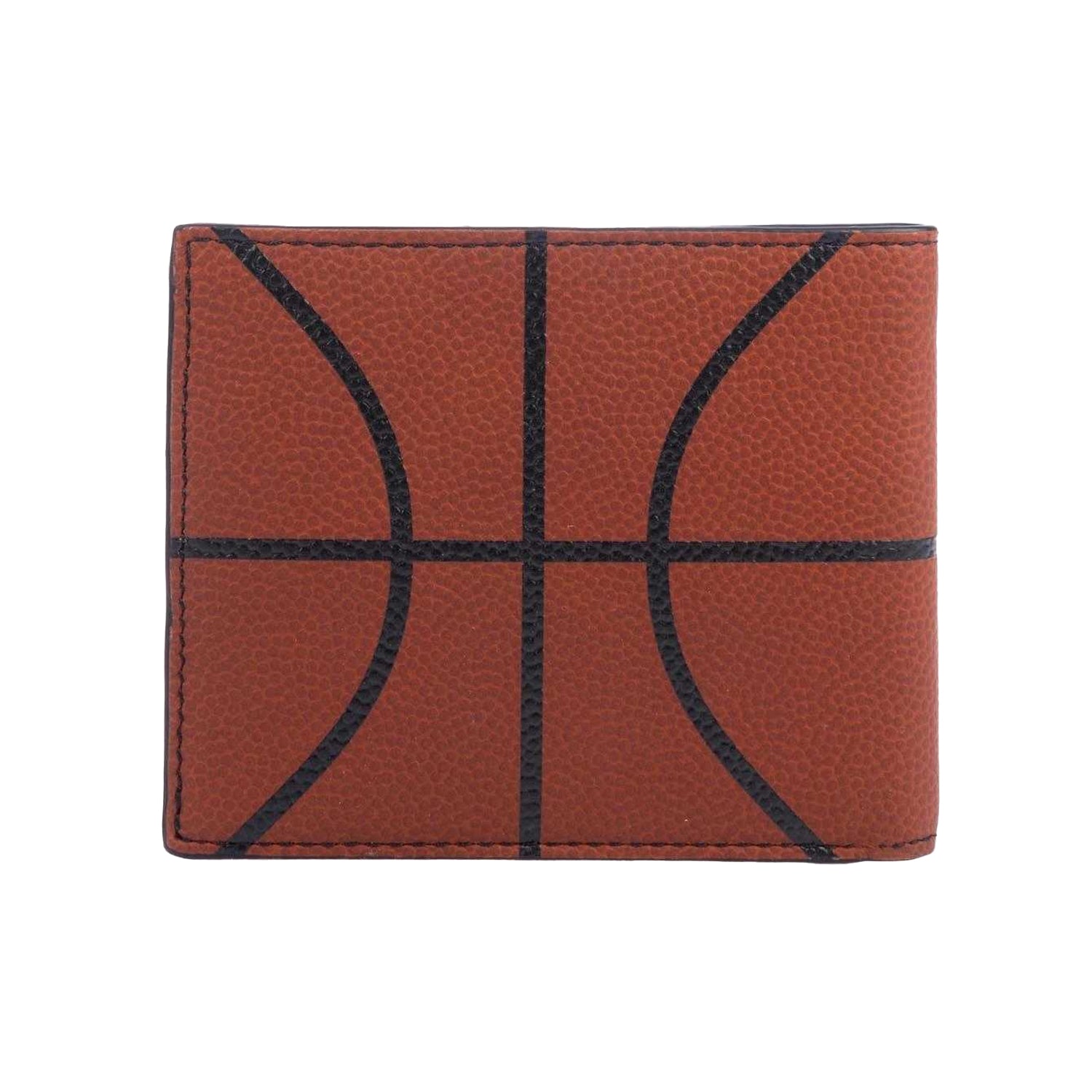 Orange-Black - Back - Off White Bifold Basketball Wallet