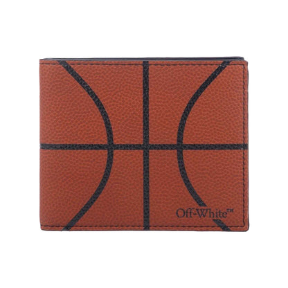 Orange-Black - Front - Off White Bifold Basketball Wallet