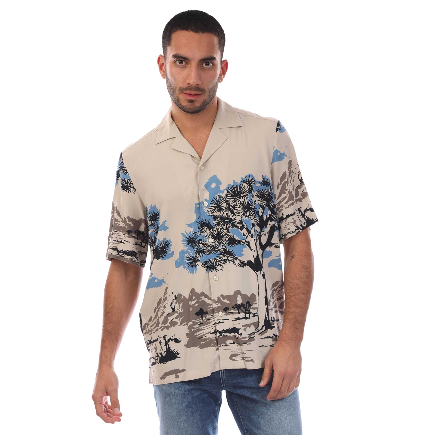 Beige - Front - Boss Mens Rayer Shirt