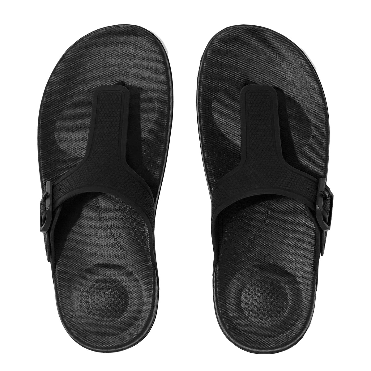 Black - Back - Fit Flop Womens-Ladies iQushion Flip Flops
