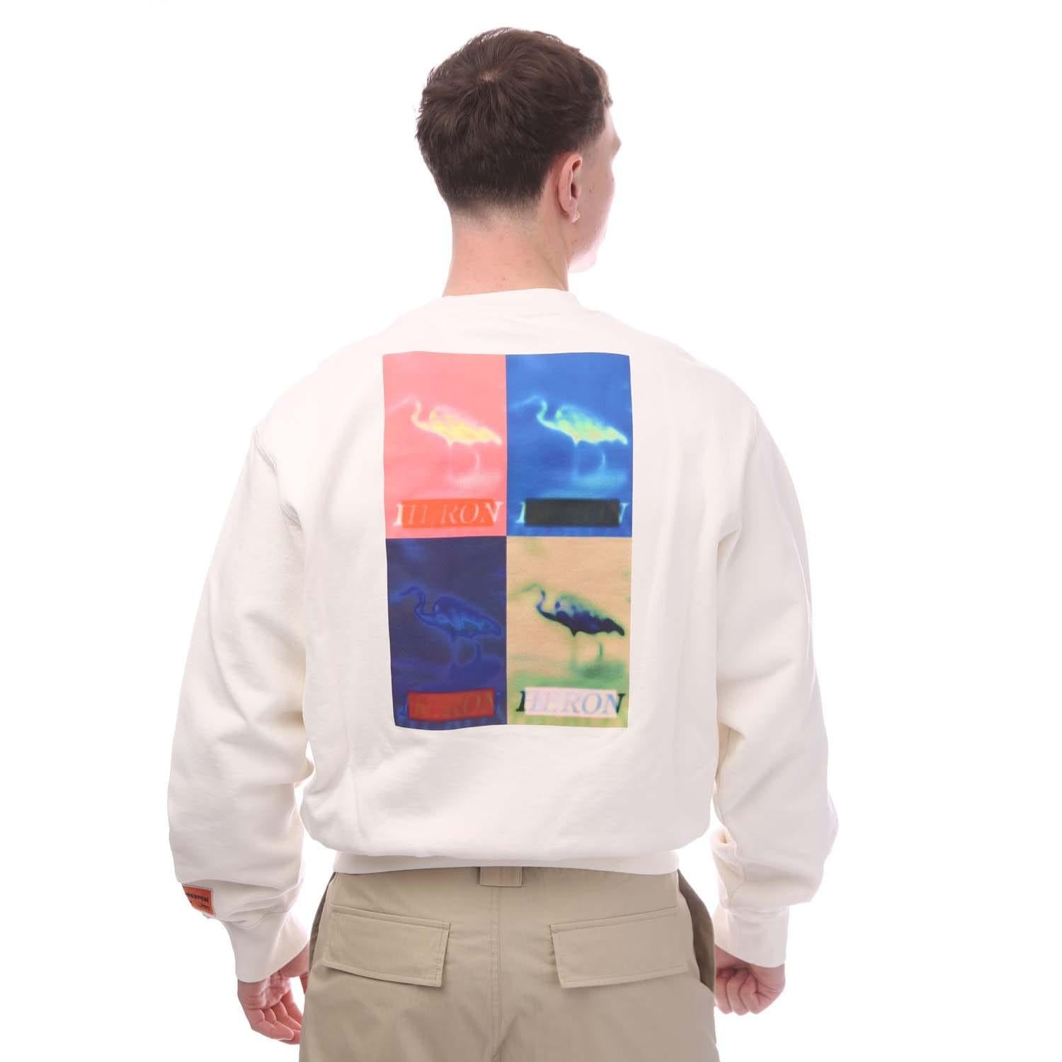 White - Back - Heron Preston Mens Logo Sweatshirt