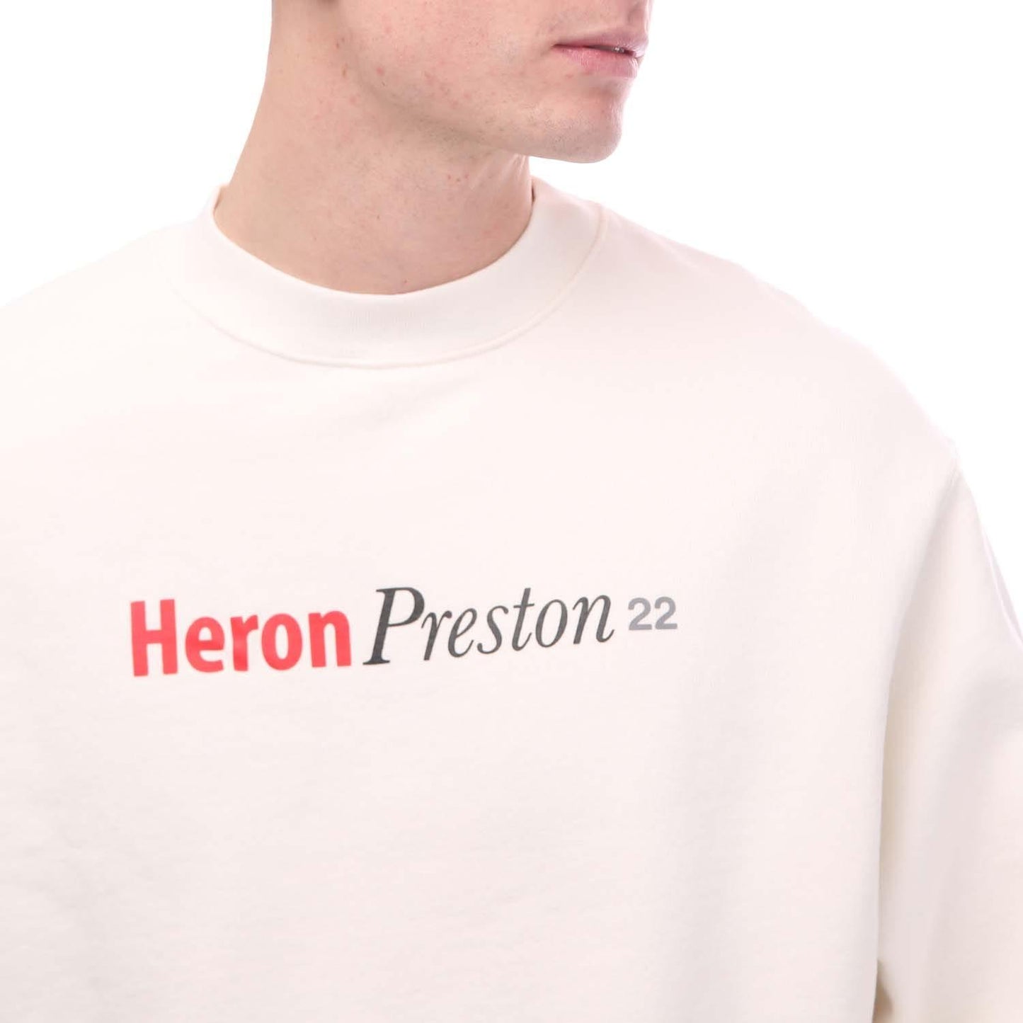 White - Side - Heron Preston Mens Logo Sweatshirt