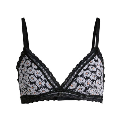 Black-White - Front - Hugo Womens-Ladies Daisy Lace Trim Bra