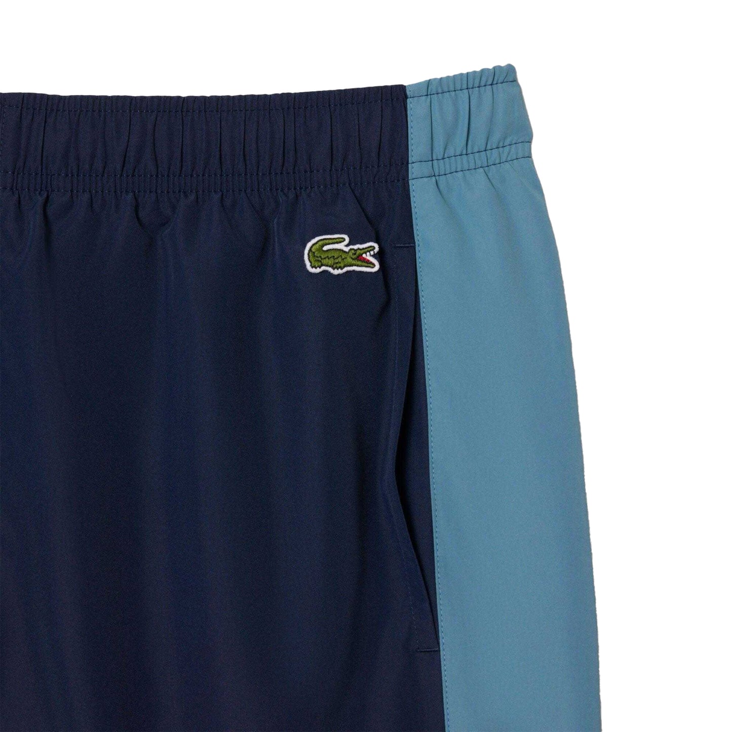 Navy - Side - Lacoste Mens Colour Block Swimming Trunks