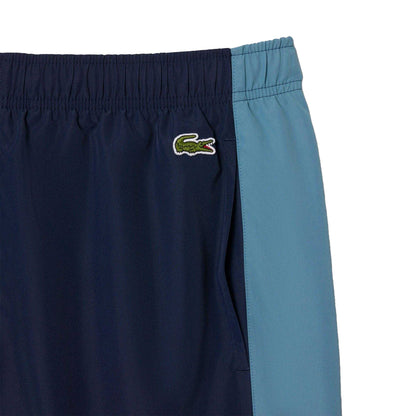 Navy - Side - Lacoste Mens Colour Block Swimming Trunks