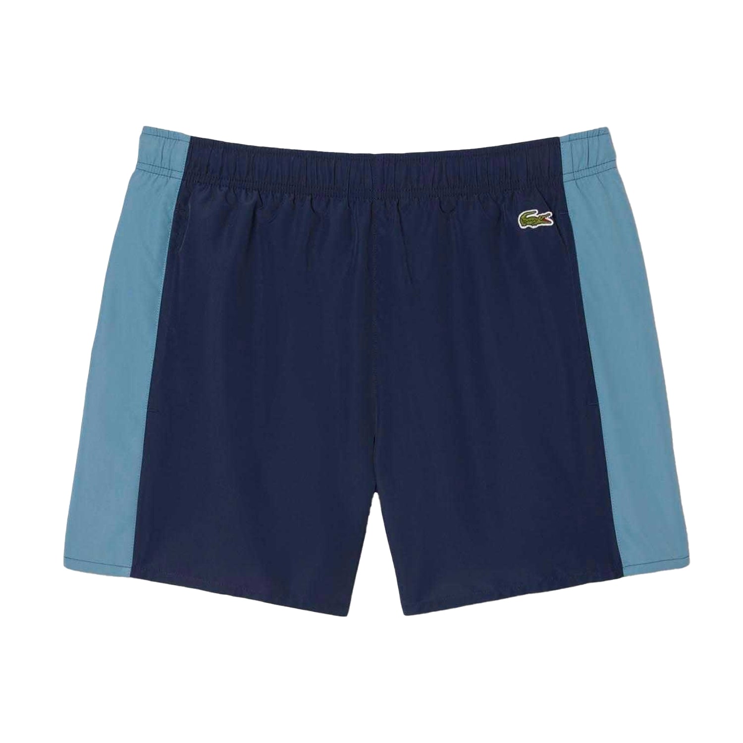 Navy - Front - Lacoste Mens Colour Block Swimming Trunks
