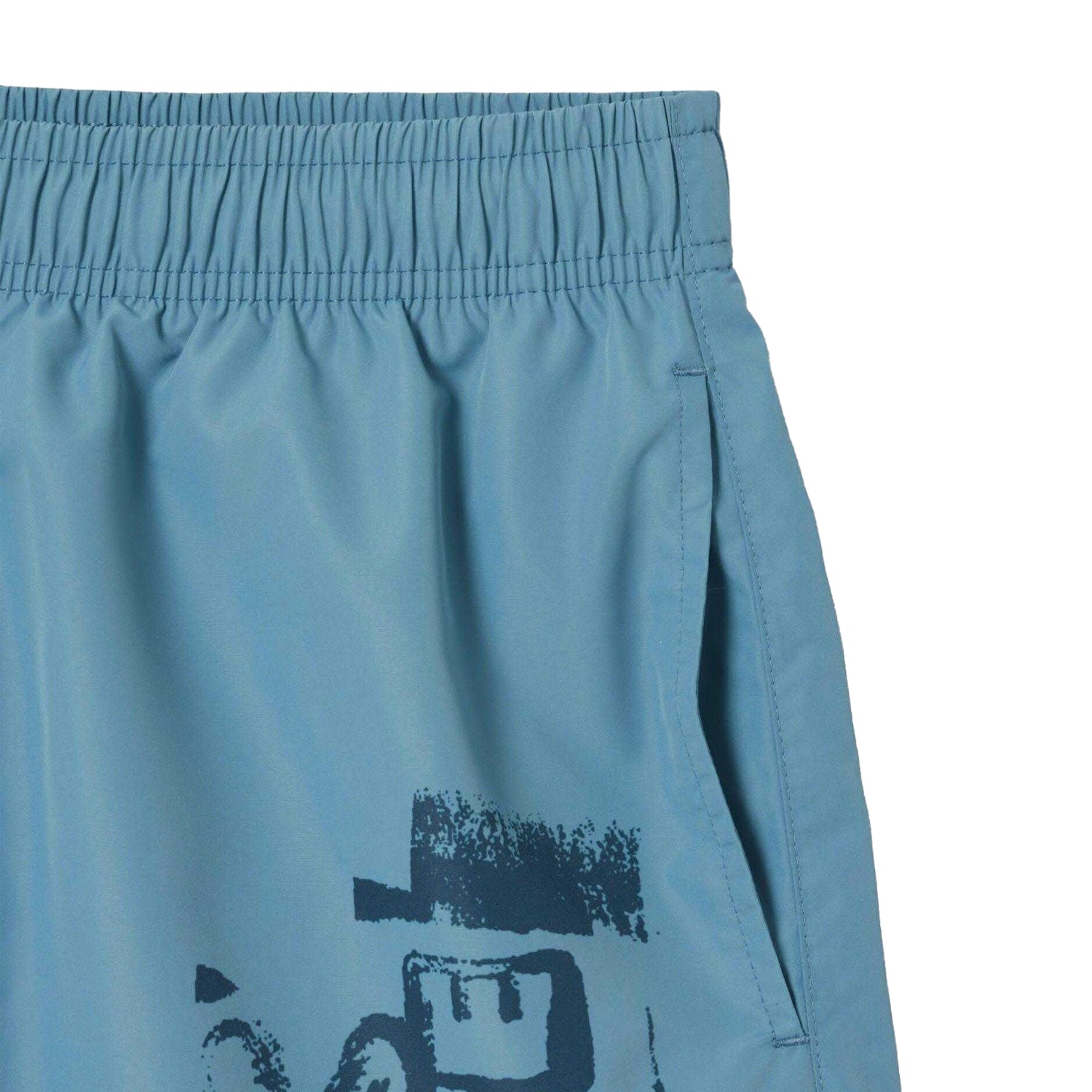 Blue - Back - Lacoste Mens Brand Long Length Swimming Trunks
