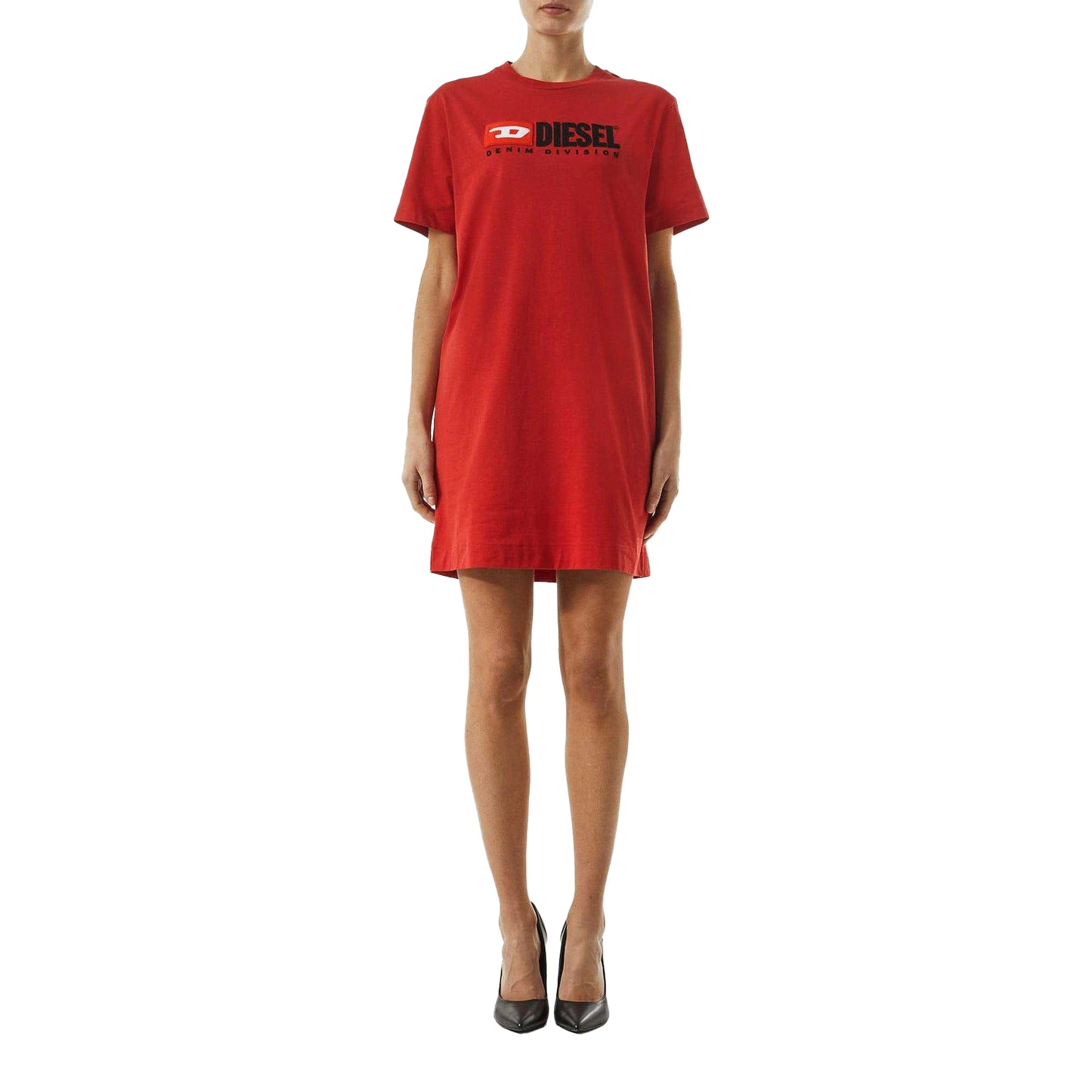 Red - Side - Diesel Womens-Ladies D-Egor-Div T-Shirt Dress